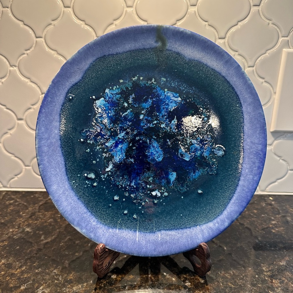 McCarty Pottery Cobalt Water Bottom 10” Plate